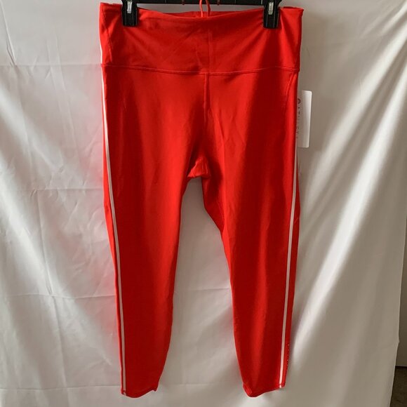 ATHLETA Pacesetter Tipped 7/8 Tight Leggings in Cardinal Red/White Sz LARGE - Picture 1 of 6